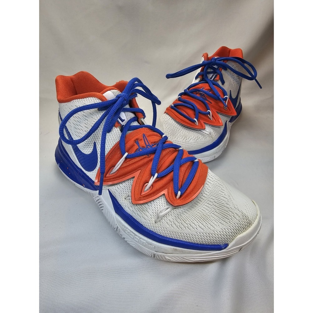 Nike Kyrie 5 White Orange Blue Basketball Shoes Men's Size 7 AV7917-991